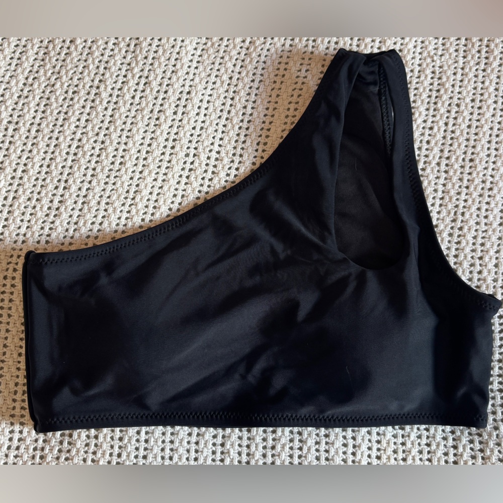Black One Shoulder Bikini Top